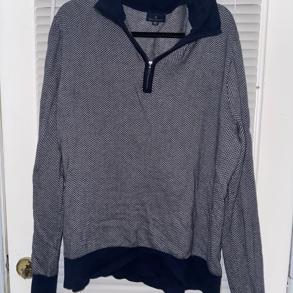 Men's Brooks Brother Navy and White Sweater
